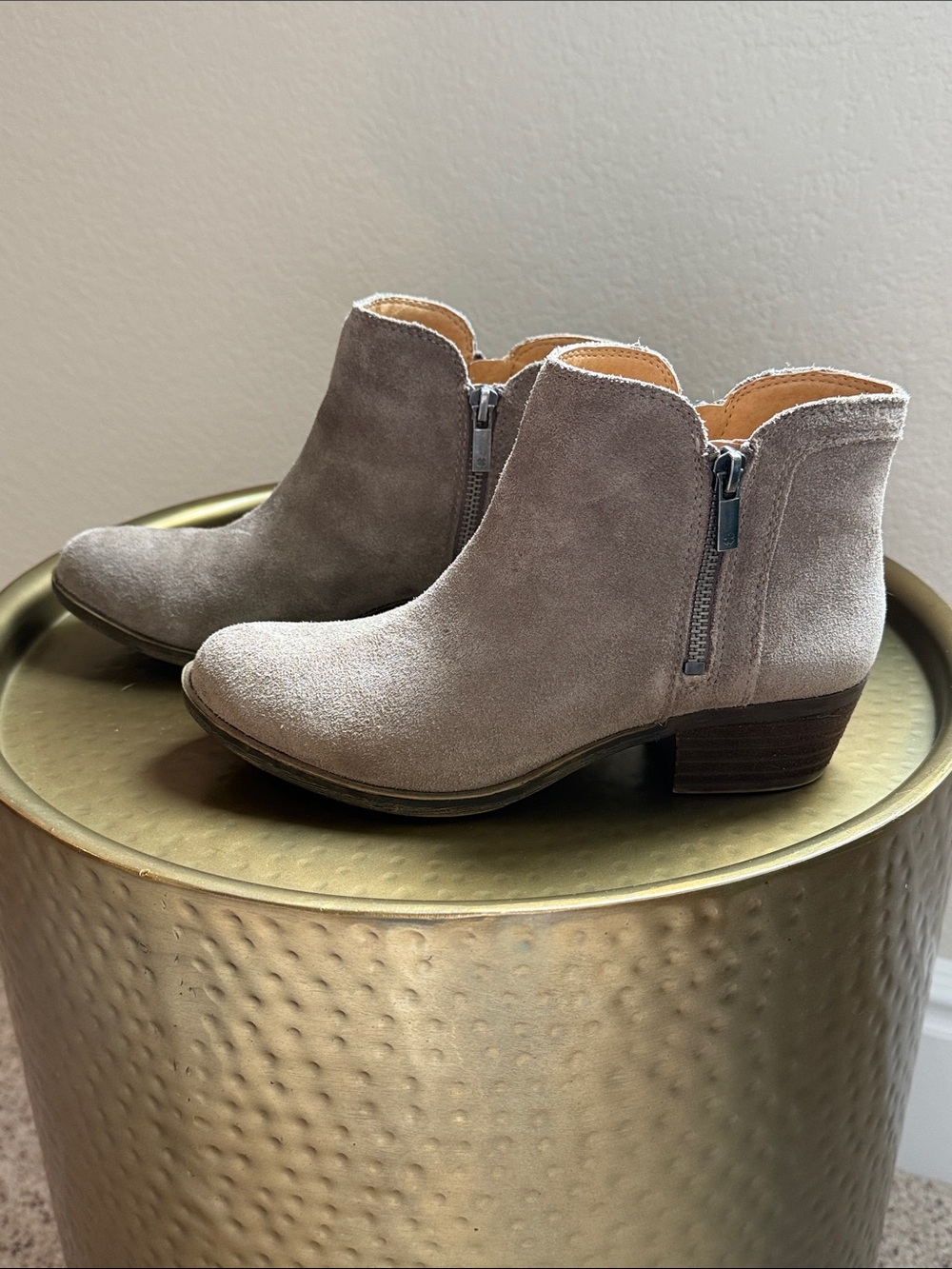 Lucky Brand Breah Suede Zip Ankle Boots - Picture 1 of 14